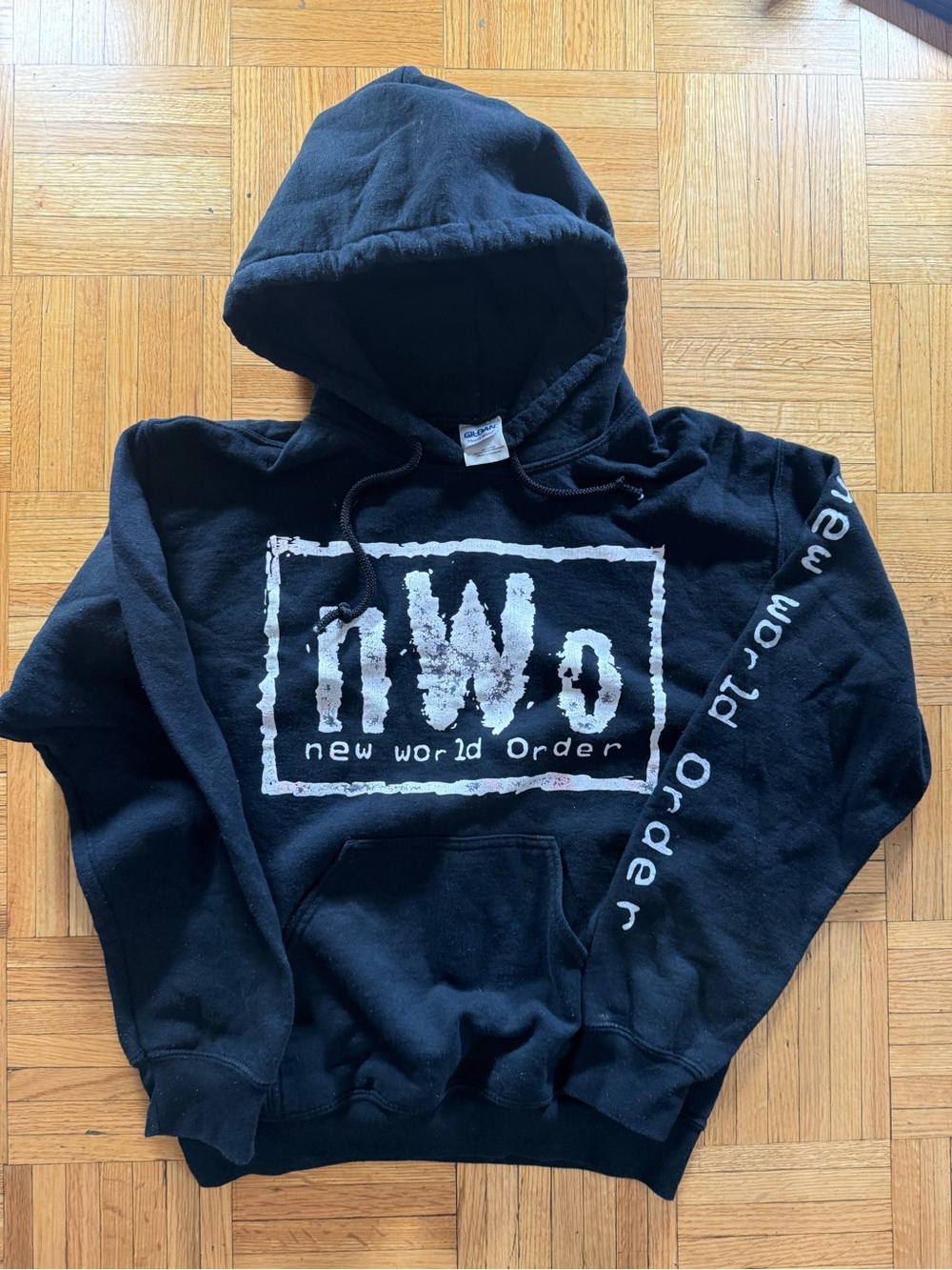 Gildan Black Hoodie with White nWo Graphic